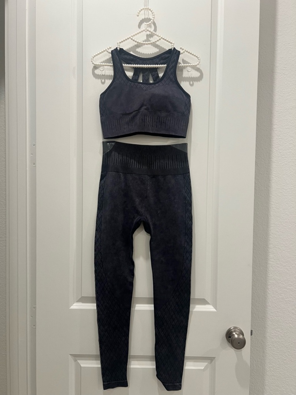 Mono B Black Seamless Workout Set S | Sports Bra + Leggings Activewear Set